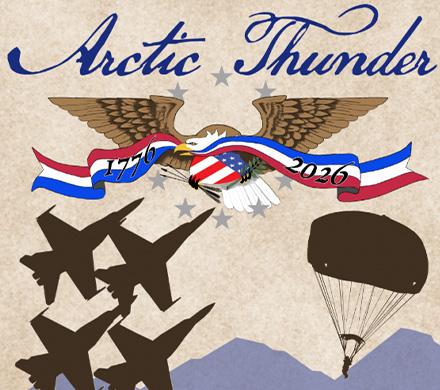 Arctic Thunder infographic presented by JBER in 2026.
