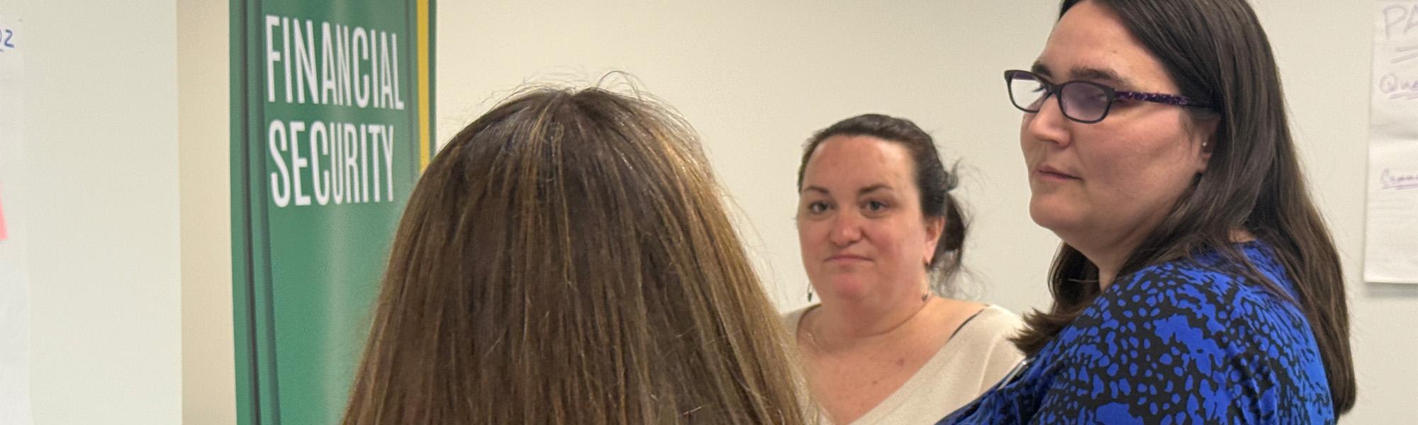 People gather at United Way to discuss financial security in Anchorage.