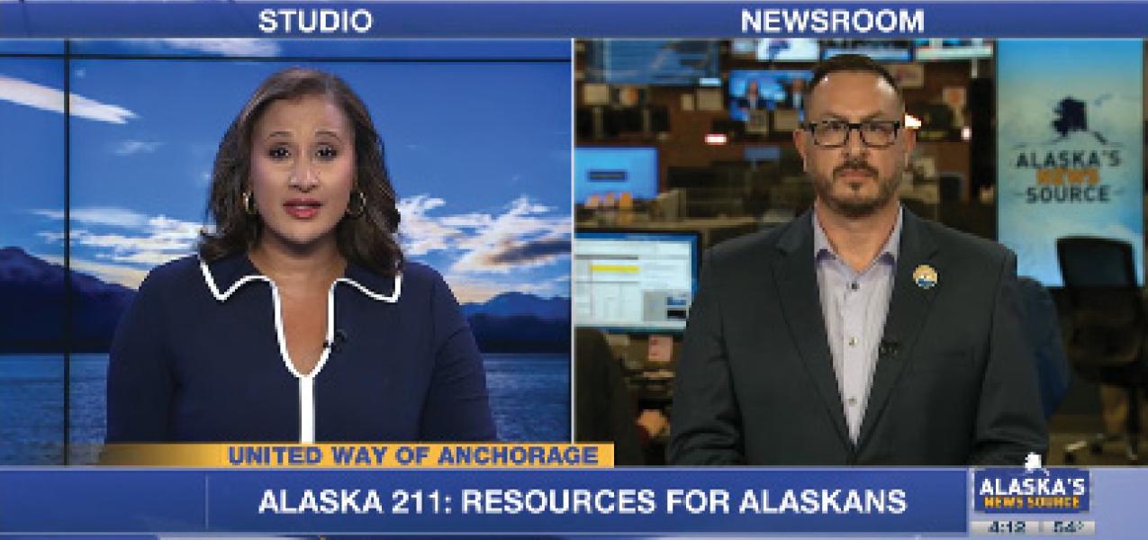 Eric Billingsley is interviewed by an Alaska News Source anchor on Oct. 7, 2025.