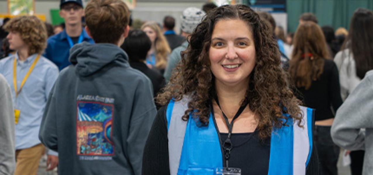 Soraya Karimi attends Anchorage School District's Career Far on Sept. 26, 2025.