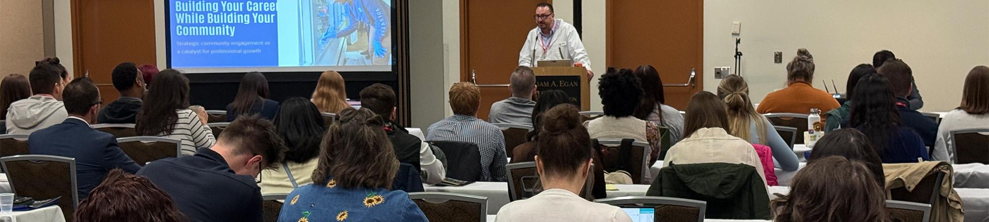 Eric Billingsley presents at a session of the 2026 Anchorage Chamber Young Professionals' Summit.