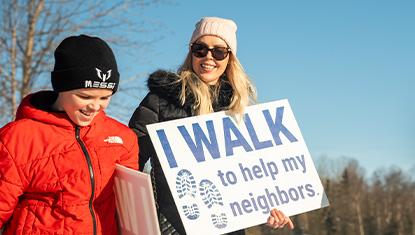 2026 Walk for Warmth participants take our message to the Anchorage trails.